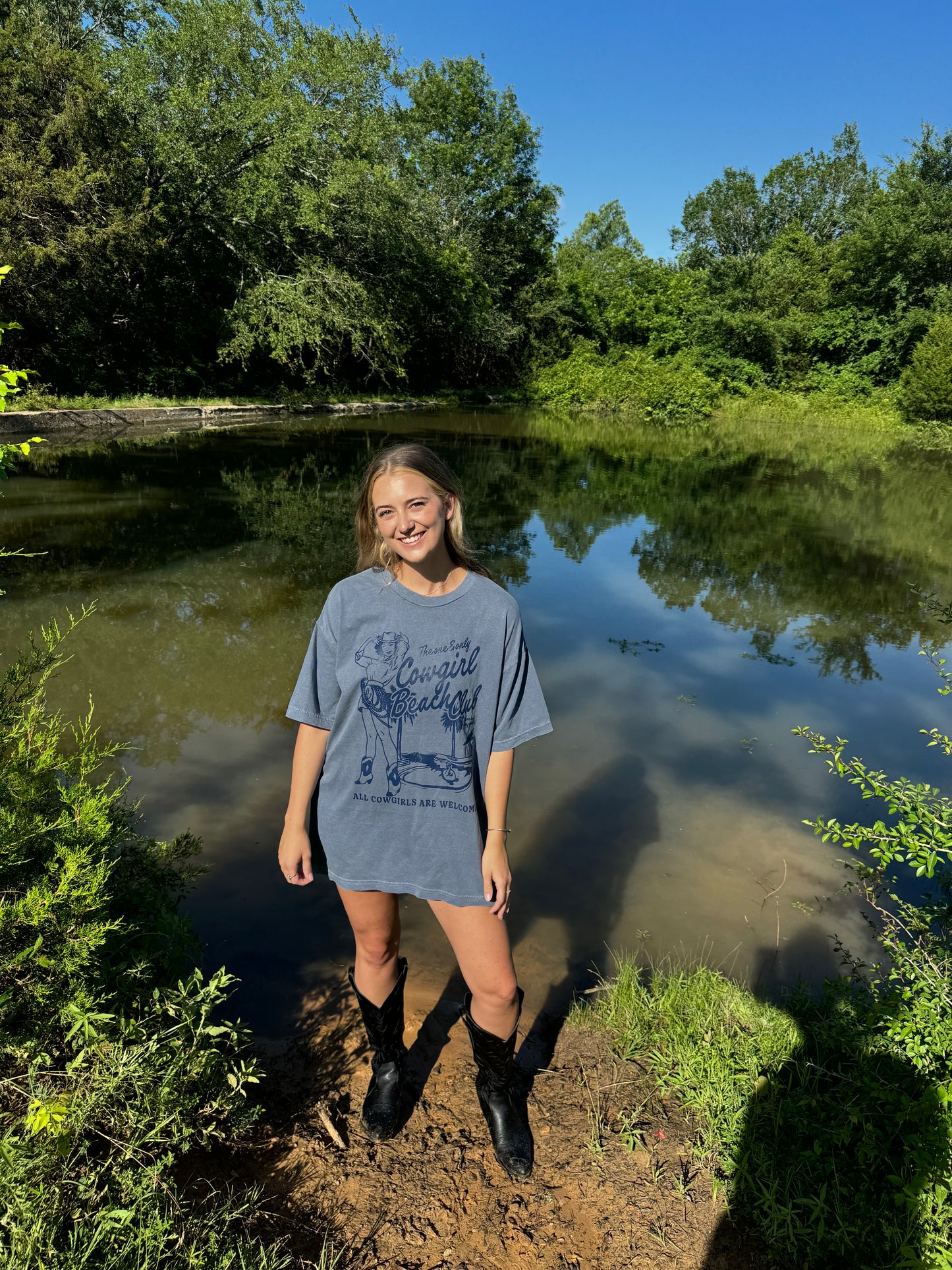 Oversized Cowgirl Beach Club Tee