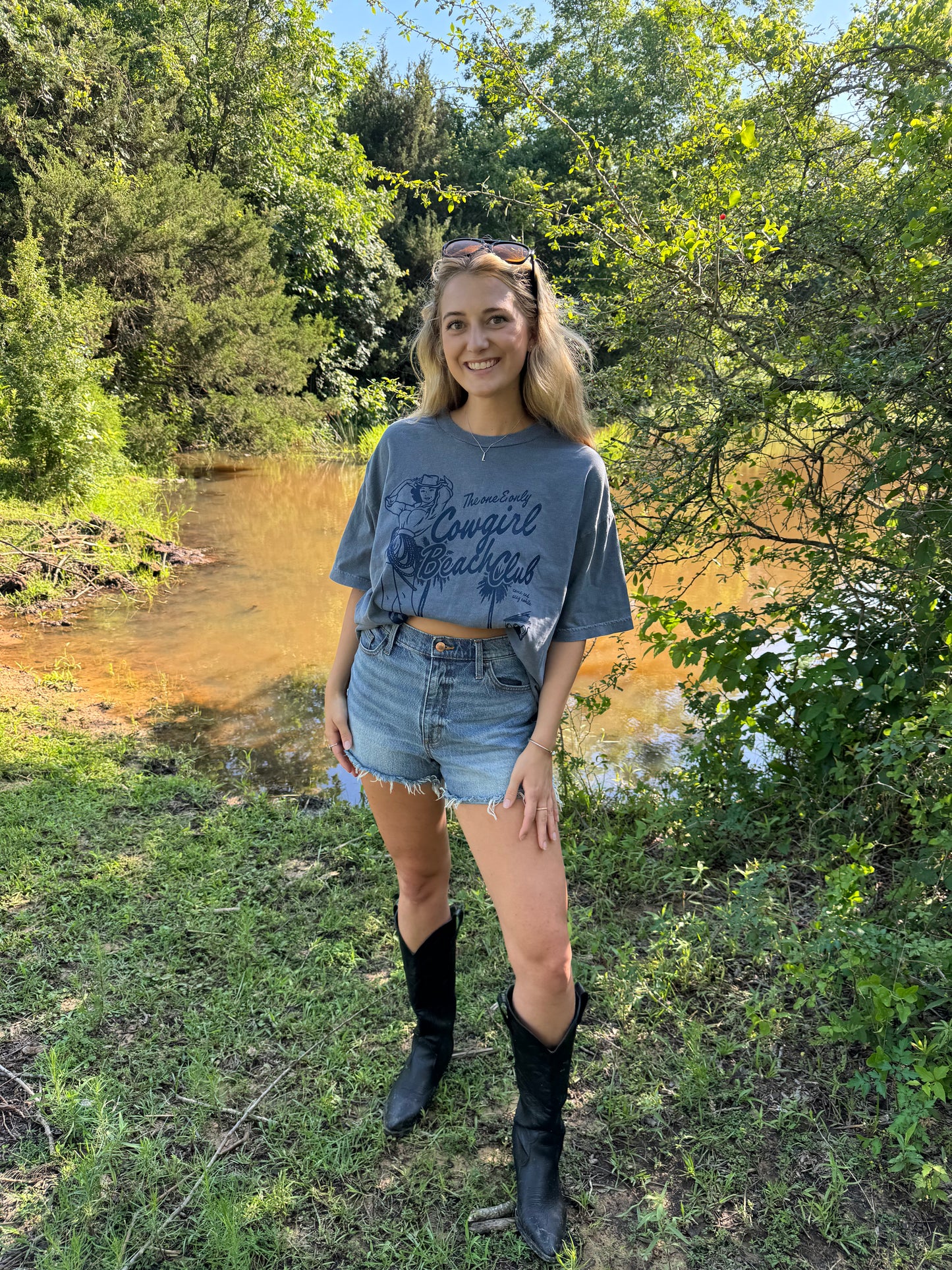 Oversized Cowgirl Beach Club Tee